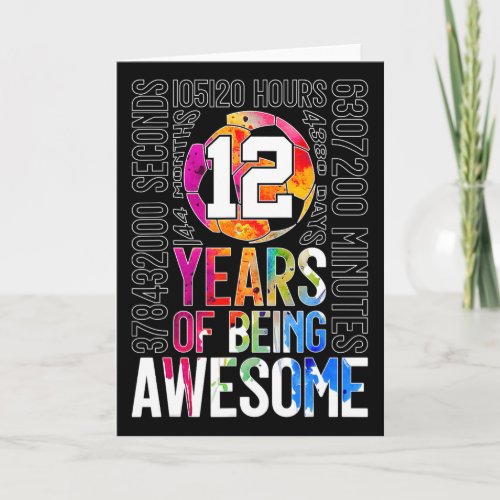 12 Years Of Being Awesome Soccer 12th Birthday _1 Card