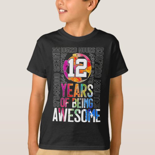 12 Years Of Being Awesome Soccer 12th Birthday _1  T-Shirt