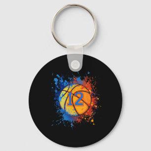 12 Years Old 12th Birthday Basketball Gift For Boy Keychain