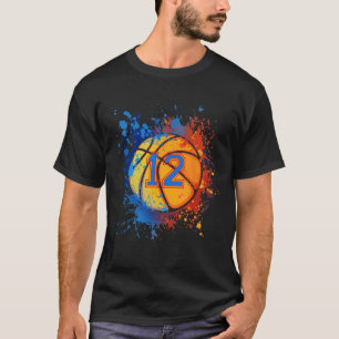 12 Years Old 12th Birthday Basketball Gift For Boy T-Shirt