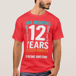 12 Years Old 12th Birthday Gift Retro Vintage 144 T-Shirt