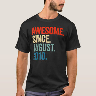 12 Years Old Awesome Since August 2010 12th Birth T-Shirt