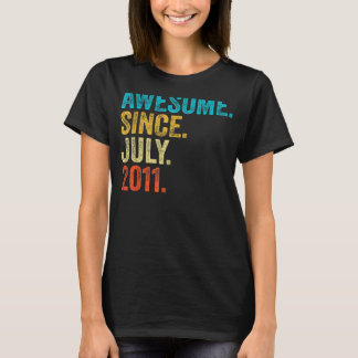 12 Years Old Awesome Since July 2011 12th Birthda T-Shirt