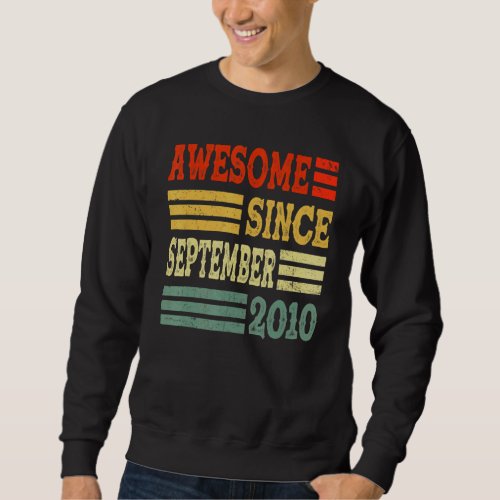 12 Years Old  Awesome Since September 2010 12th 18 Sweatshirt