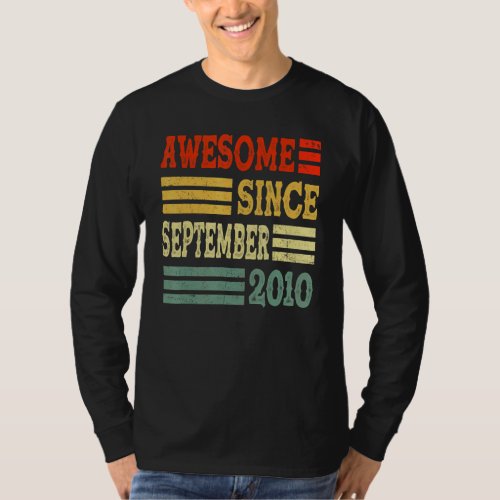 12 Years Old  Awesome Since September 2010 12th 18 T_Shirt