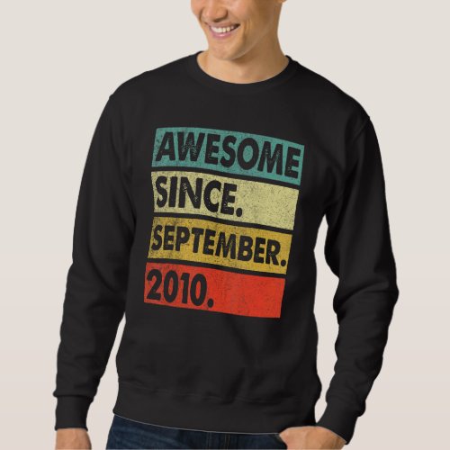 12 Years Old  Awesome Since September 2010 12th 21 Sweatshirt