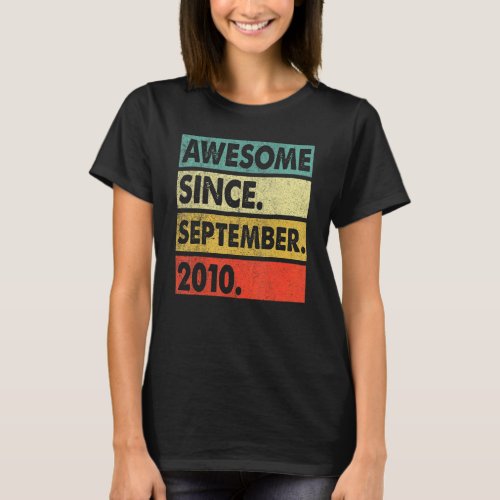 12 Years Old  Awesome Since September 2010 12th 21 T_Shirt