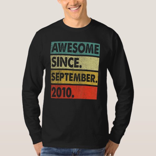 12 Years Old  Awesome Since September 2010 12th 21 T_Shirt