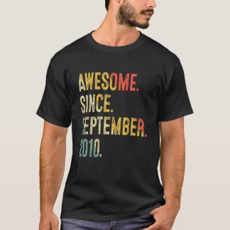 12 Years Old  Awesome Since September 2010 12th Bi T-Shirt