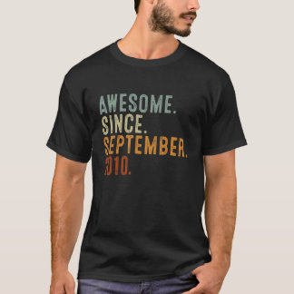 12 Years Old Awesome Since September 2010 12th Bi T-Shirt