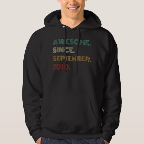 12 Years Old Awesome Since September 2010 12th Bir Hoodie