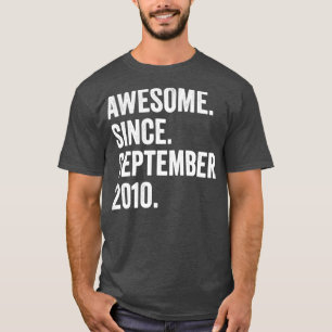 12 Years Old Awesome Since September 2010 12th Bir T-Shirt