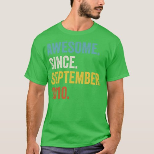 12 Years Old Awesome Since September 2010 12th Bir T_Shirt