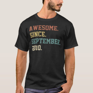 12 Years Old Awesome Since September 2010 12th T-Shirt