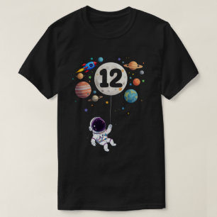 12 Years Old Birthday Astronaut 12th Birthday T-Shirt