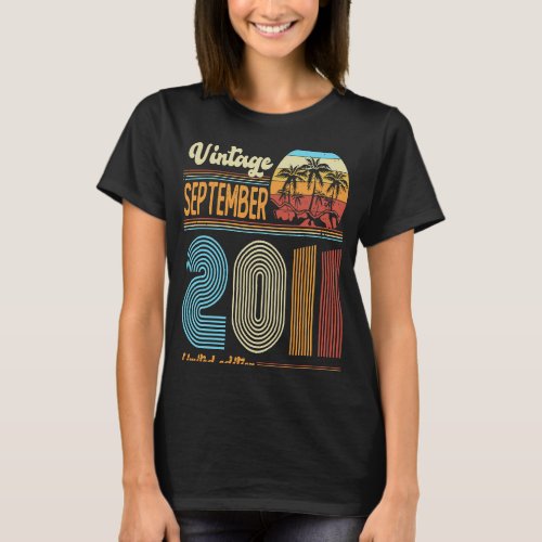 12 Years Old Birthday  Vintage September 2011 T_Shirt