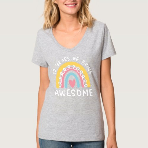 12 Years Old Girl Birthday 12th Being Awesome T_Shirt