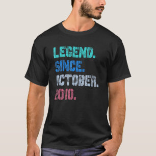 12 Years Old Legend Since October 2010 12th Birth T-Shirt
