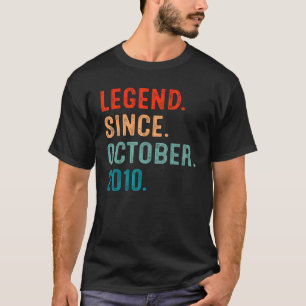 12 Years Old Legend Since October 2010 12th Birth T-Shirt