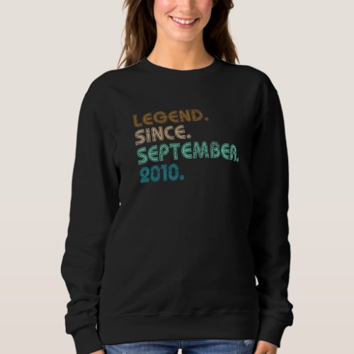 12 Years Old  Legend Since September 2010 12th Bir Sweatshirt