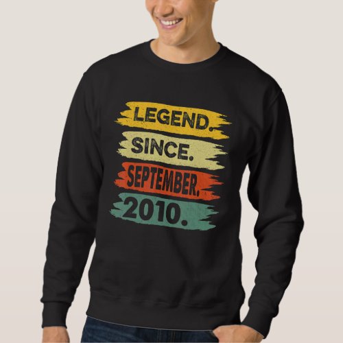 12 Years Old Legend Since September 2010 12th Birt Sweatshirt