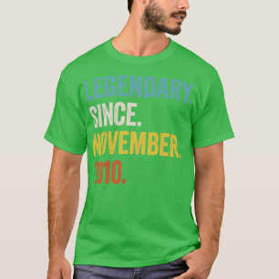 12 Years Old Legendary Since November 2010 12th Bi T-Shirt