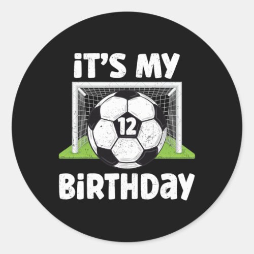 12 Years Old Soccer 12th Birthday Player Kids B-da Classic Round Sticker