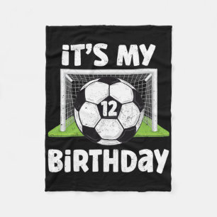 12 Years Old Soccer 12th Birthday Player Kids B-da Fleece Blanket