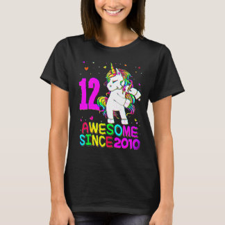12 Years Old Unicorn Flossing 12th Birthday Girl U T-Shirt