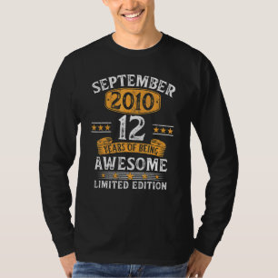 12 Years Old   Vintage 12th Birthday September 201 T-Shirt