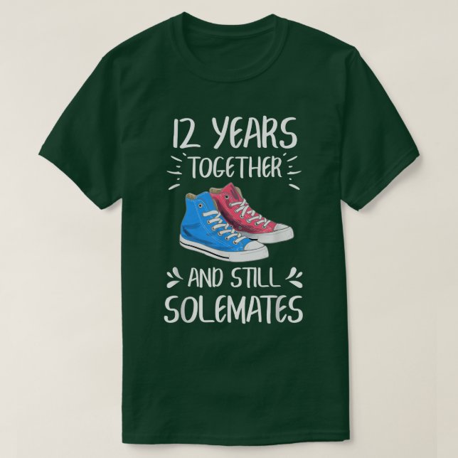 12 Years Together 12Th Anniversary Valentines Day  T-Shirt (Design Front)