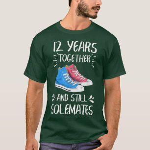 12 Years Together 12Th Anniversary Valentines Day  T-Shirt