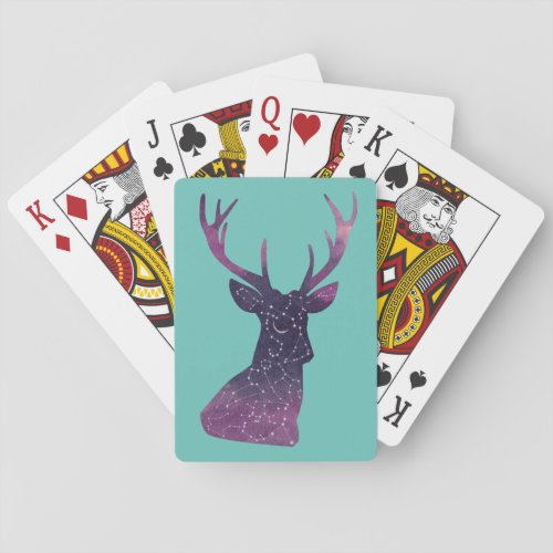 12 Zodiac Signs Watercolor Night Deer      Poker Cards