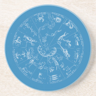 12 Zodiacs Vintage Chart Sandstone Coasters