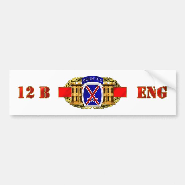 12B 10th Mountain Division Bumper Sticker (Front)