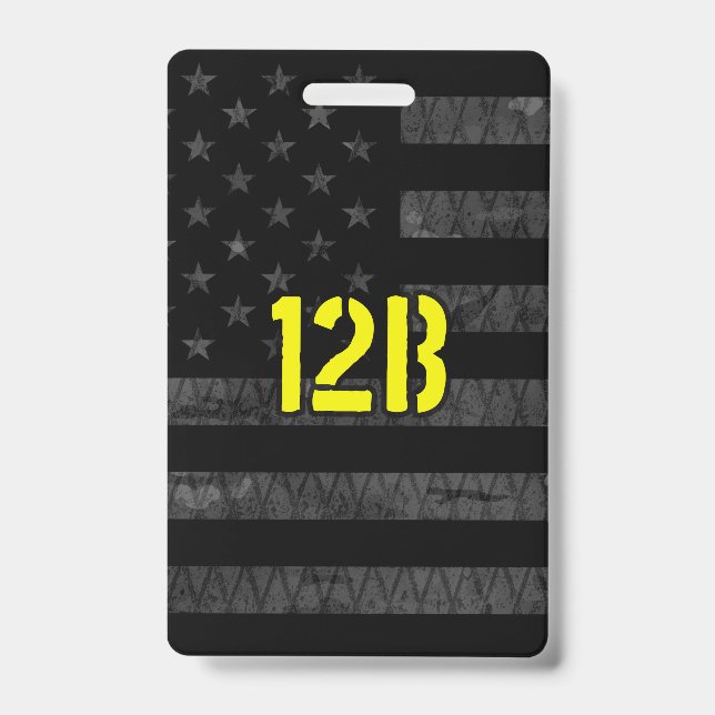 12B Combat Engineer Subdued American Flag Badge (Front)