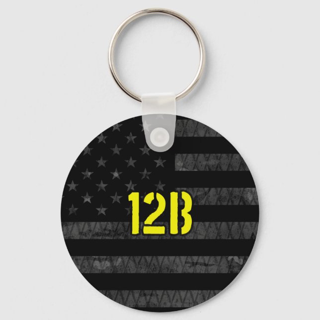 12B Combat Engineer Subdued American Flag Keychain (Front)