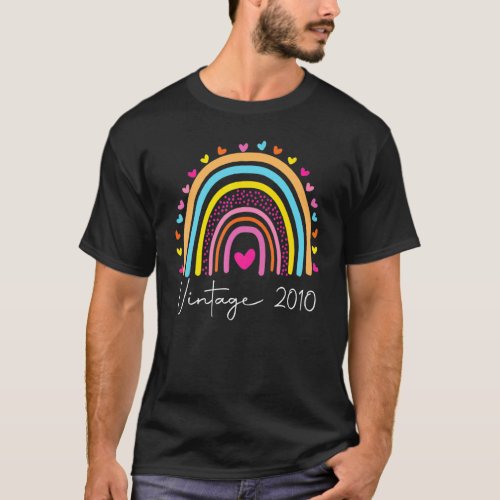 12nd Birthday Vintage 2010 Rainbow Birthday T_Shirt