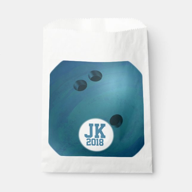 12of12 Blue Bowling Ball Custom Favor Bag (Front)