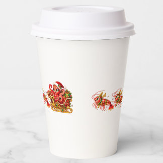 12oz Mug – Eva the Octopus Christmas Sleigh Paper Cups