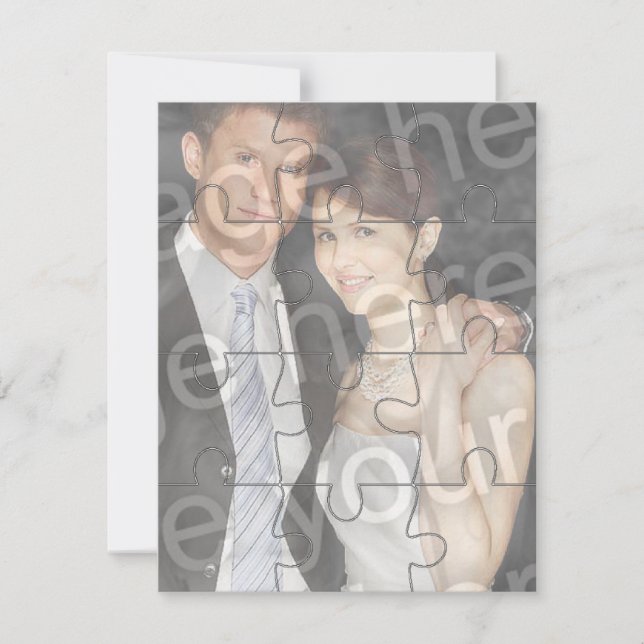 12pc Custom Photo "Mock" Puzzle Vertical Invite (Front)