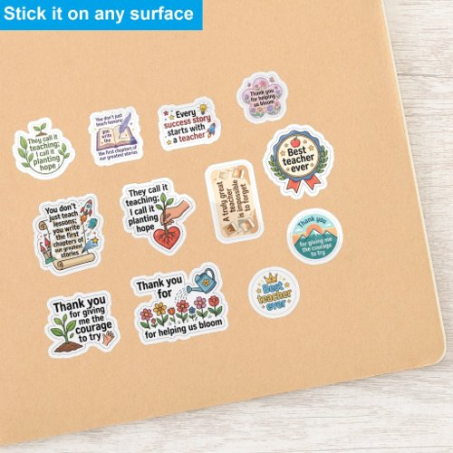 (12pcs) Thank You Teacher Appreciation Stickers