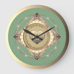 12th & 30th Pearl Anniversary Wall Clock