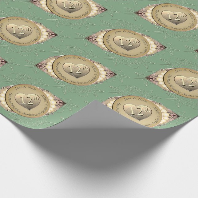 12th & 30th Pearl Anniversary Wrapping Paper (Corner)