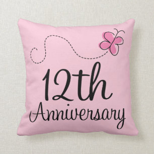 12th Anniversary Celebration Gift (butterfly) Throw Pillow