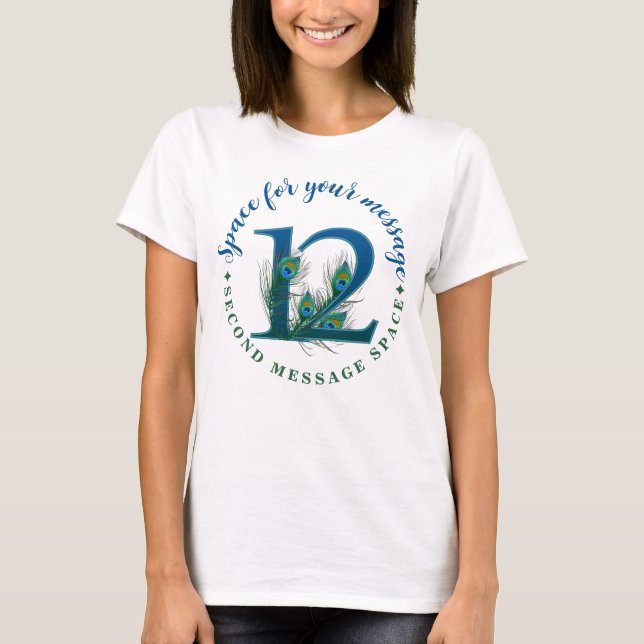 12th Anniversary Peacock Feathers T-Shirt (Front)