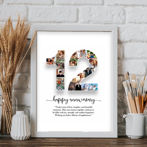 12th Anniversary Photo Collage Poster