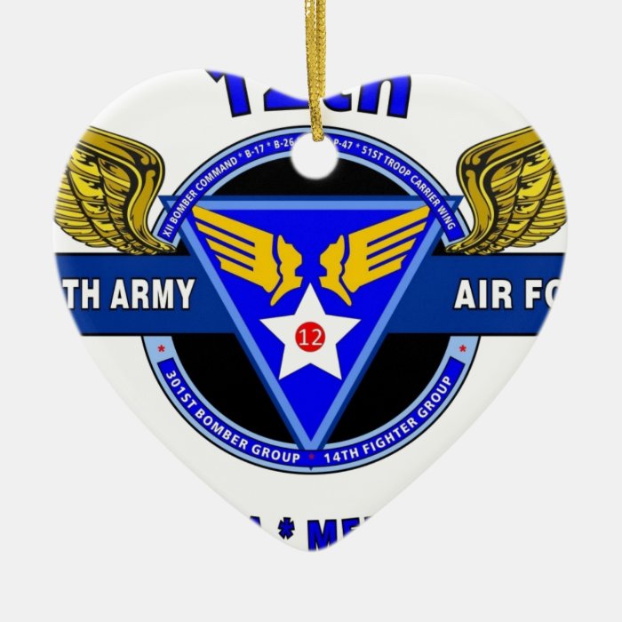 12TH ARMY AIR FORCE "ARMY AIR CORPS " WW II ORNAMENTS