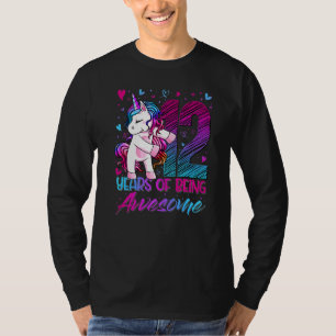 12th Birthday 12 Year Old Girl Flossing Unicorn P T-Shirt