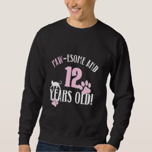 12th Birthday 12 Years Old Cat Mom Cat Lover Sweatshirt